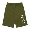 Activewear | Activewear>N°21 Fleece shorts with logo military green