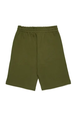 Activewear | Activewear>N°21 Fleece shorts with logo military green