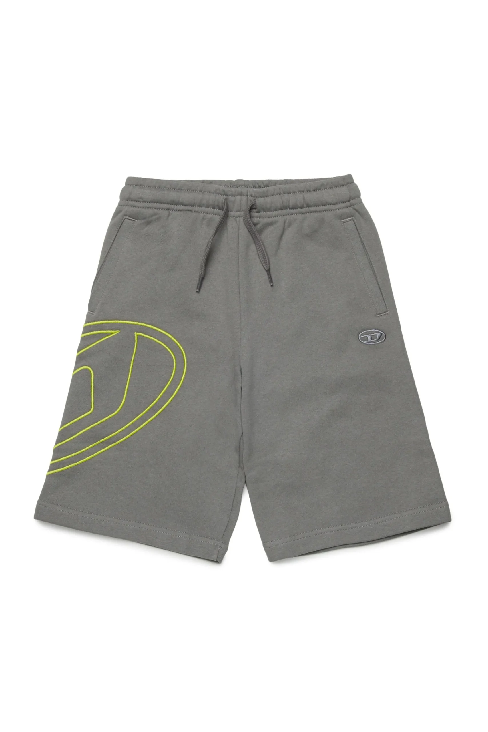 Oval D By Diesel | Oval D By Diesel>DIESEL Fleece shorts with maxi Oval D logo dark grey