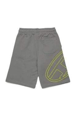 Oval D By Diesel | Oval D By Diesel>DIESEL Fleece shorts with maxi Oval D logo dark grey