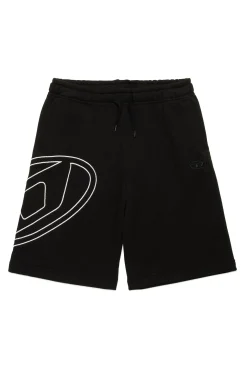 Oval D By Diesel | Oval D By Diesel>DIESEL Fleece shorts with maxi Oval D logo black