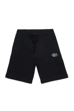 Activewear | Activewear>DIESEL Fleece shorts with Oval D logo black