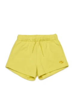 Shorts | Activewear>DIESEL Fleece shorts with Oval D logo canary yellow