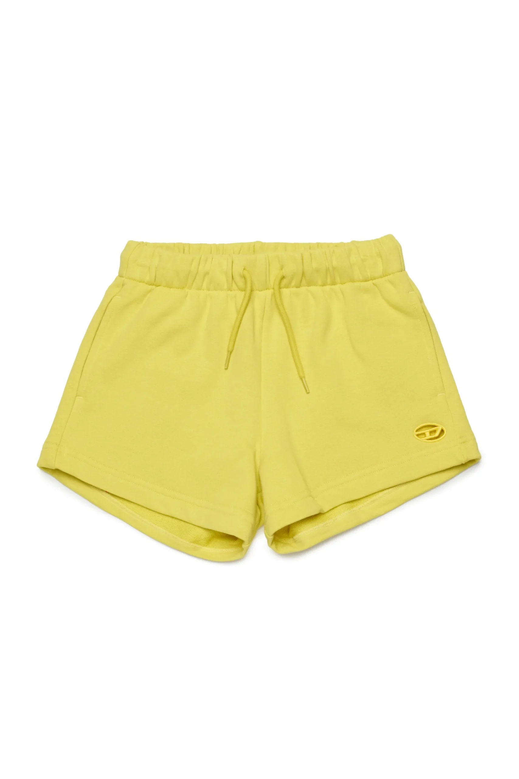 Shorts | Activewear>DIESEL Fleece shorts with Oval D logo canary yellow