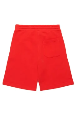 Activewear | Activewear>DIESEL Fleece shorts with Oval D logo red