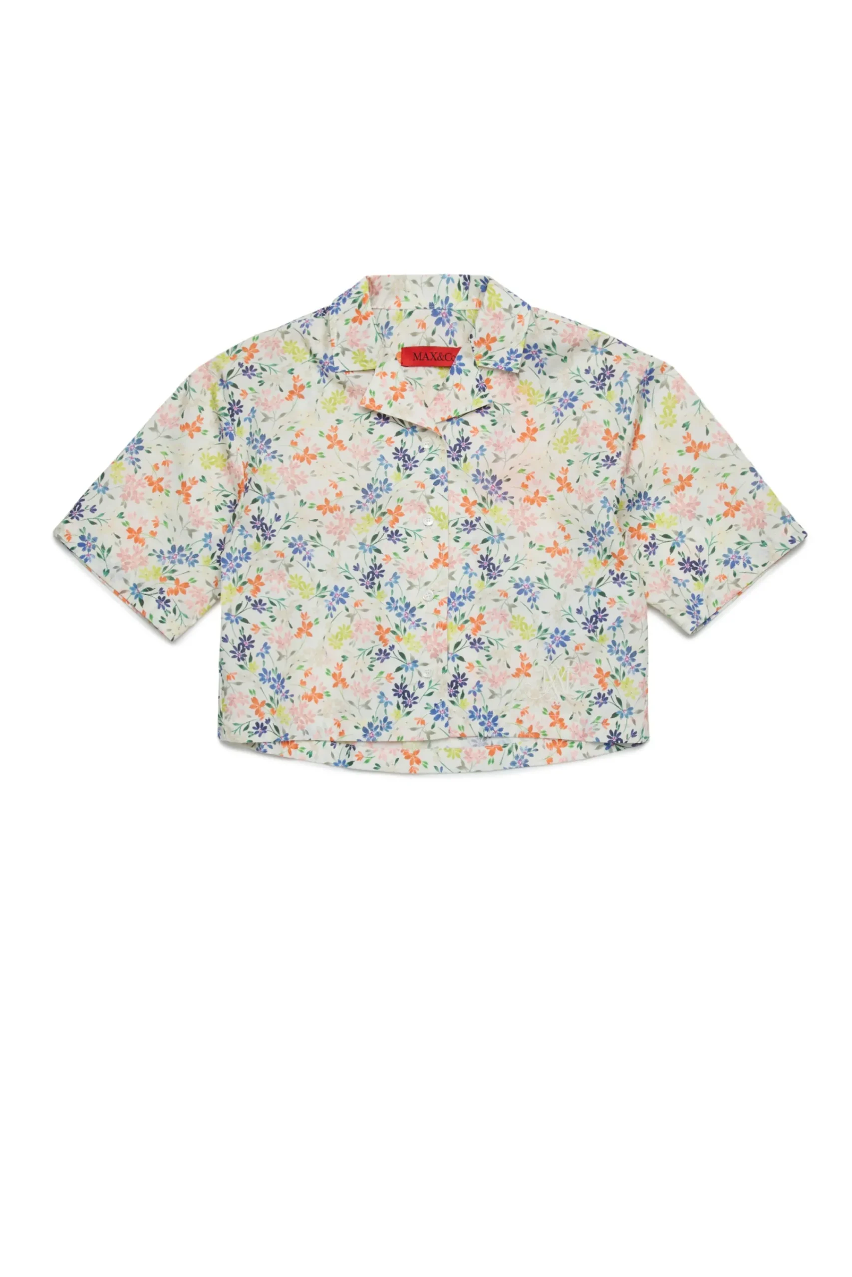 Shirts>MAX&Co. Floral allover poplin boxy shirt antique white