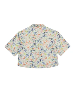 Shirts>MAX&Co. Floral allover poplin boxy shirt antique white