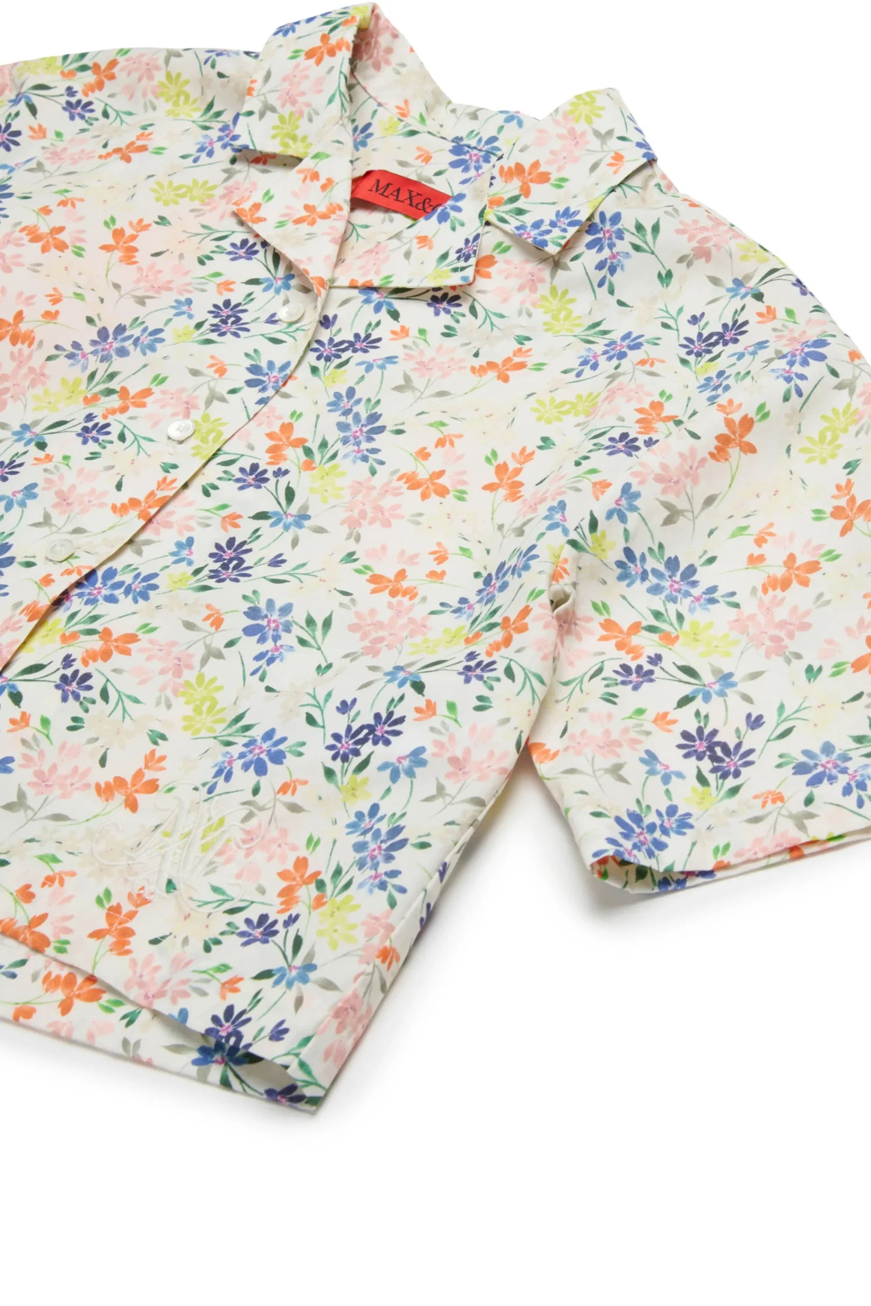 Shirts>MAX&Co. Floral allover poplin boxy shirt antique white