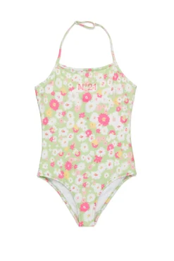 Swimwear | Swimwear>N°21 Floral one-piece swimsuit light mint green