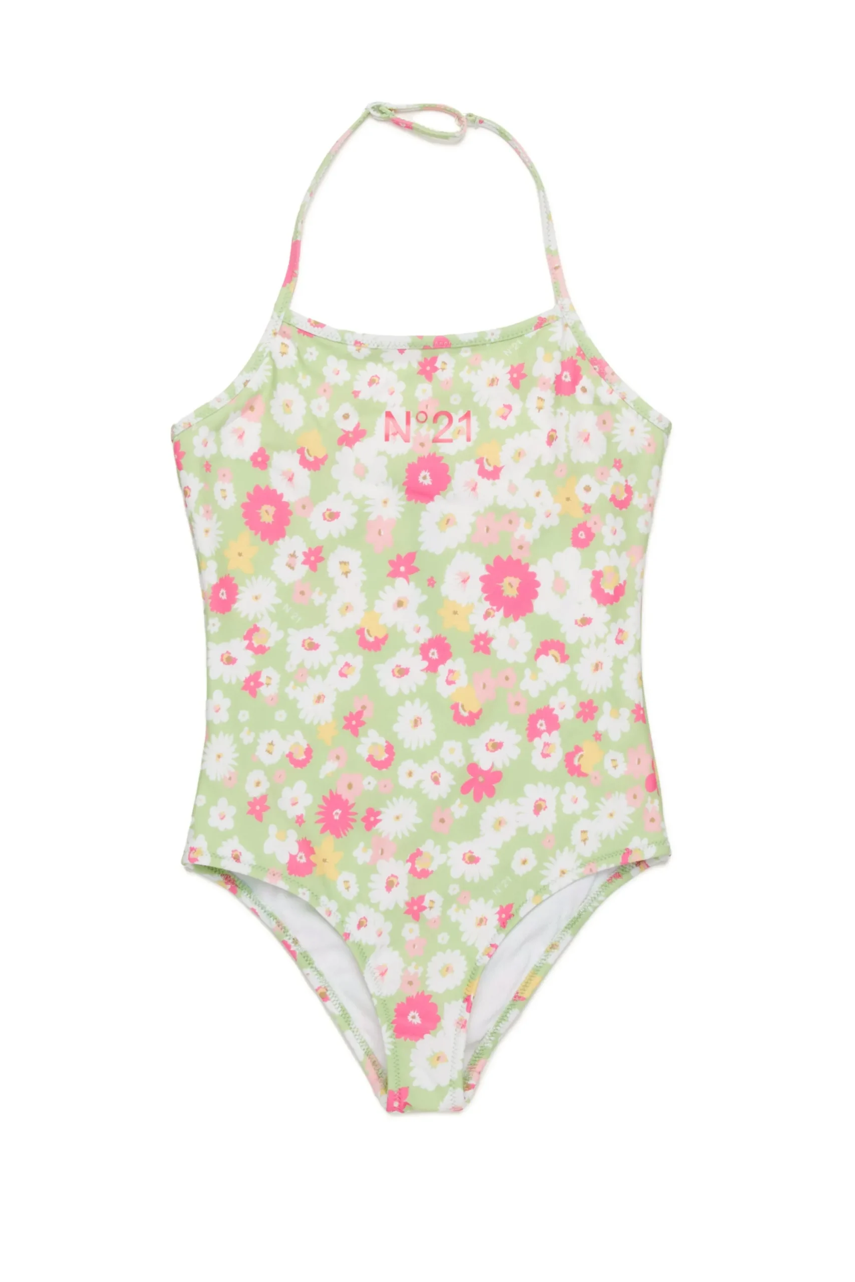 Swimwear | Swimwear>N°21 Floral one-piece swimsuit light mint green