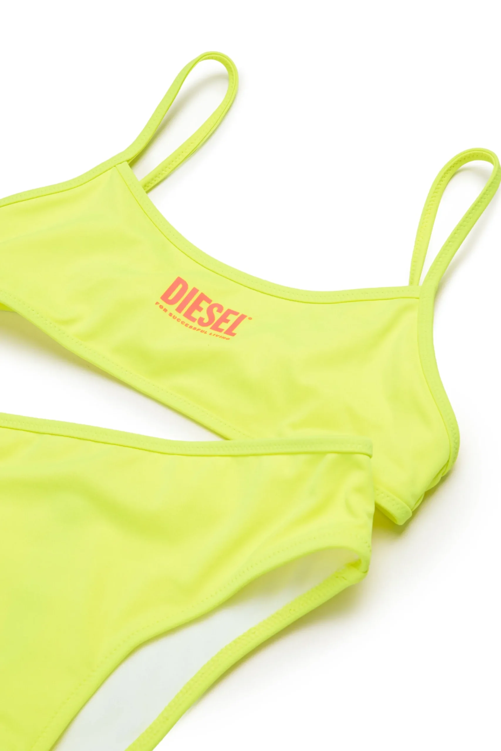 Swimwear | Swimwear>DIESEL Fluo bikini swimsuit with institutional logo fluo yellow