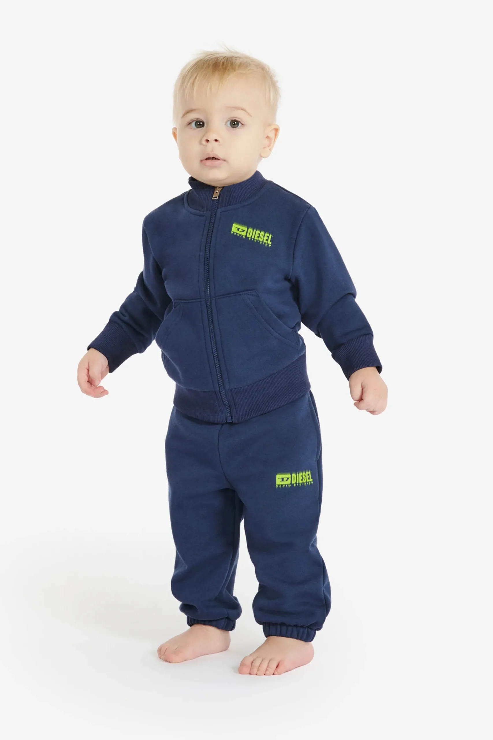 Sweatshirts>DIESEL Full-zip sweatshirt with degradé logo blue peacoat