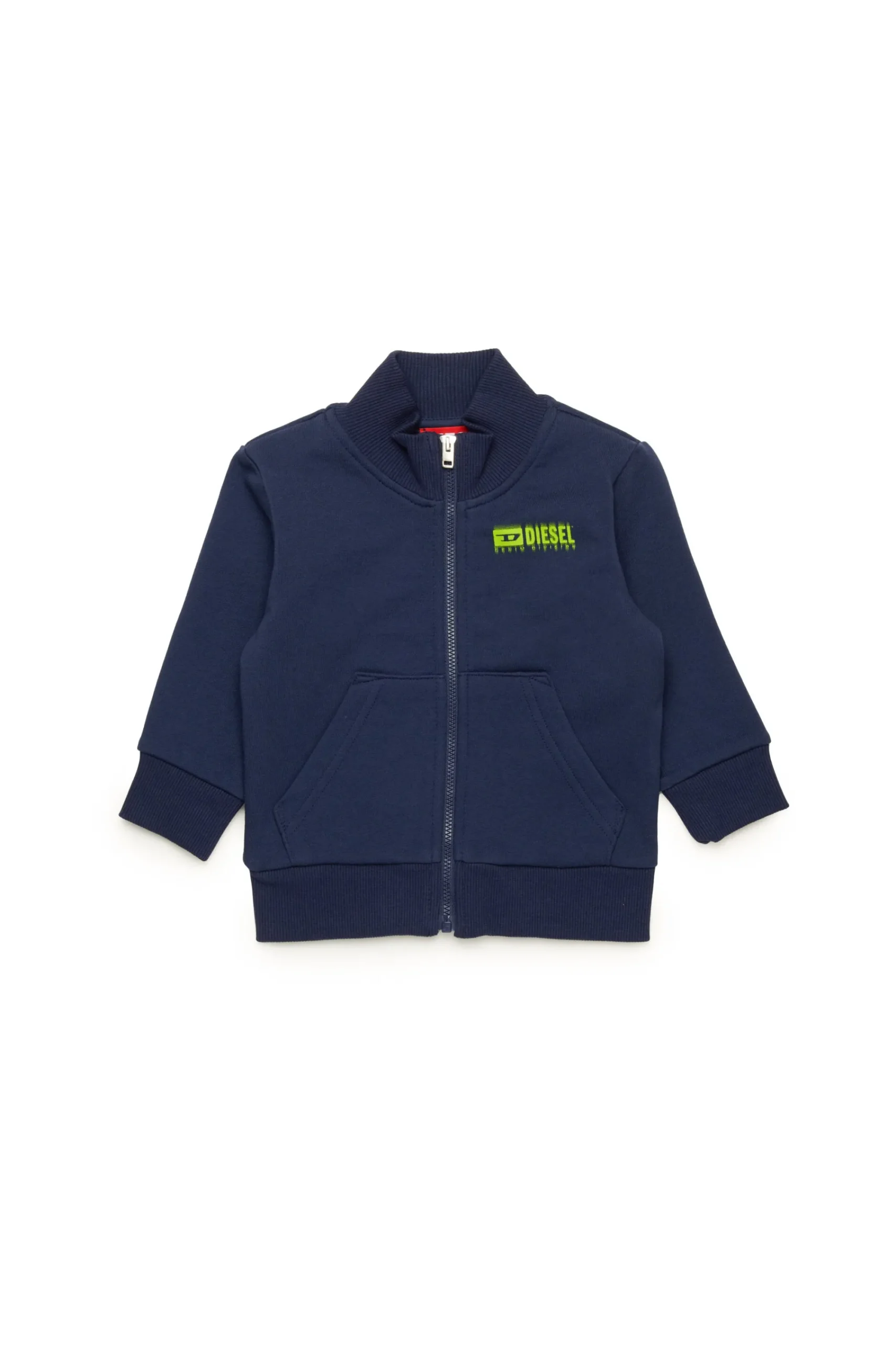 Sweatshirts>DIESEL Full-zip sweatshirt with degradé logo blue peacoat