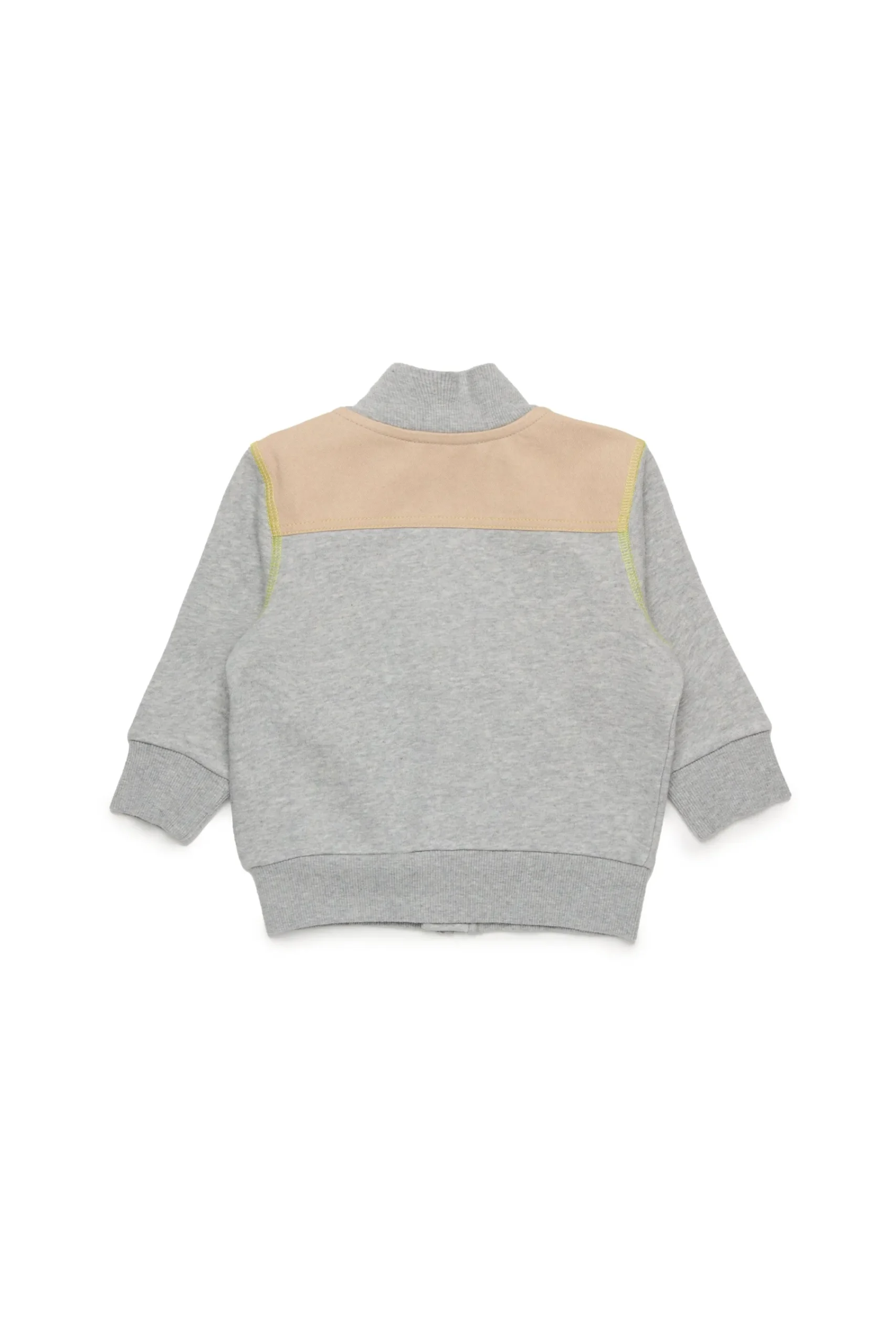 Sweatshirts | Oval D By Diesel>DIESEL Full-zip sweatshirt with colorblock inserts grey melange