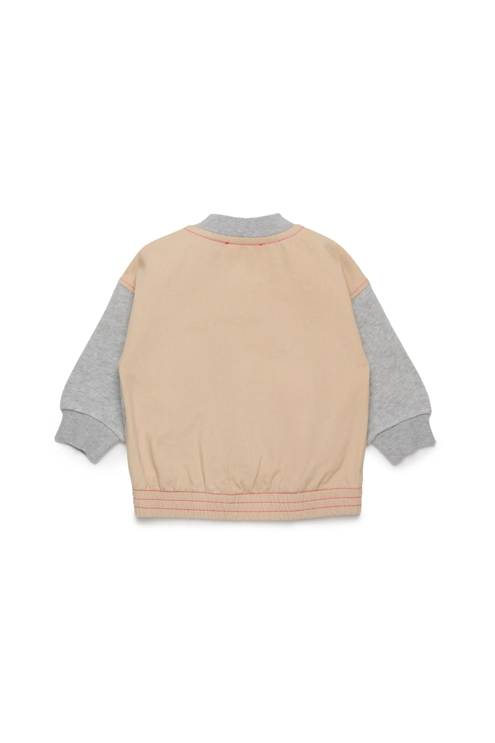 Sweatshirts | Oval D By Diesel>DIESEL Full-zip sweatshirt with colorblock inserts grey melange