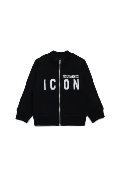 Sweatshirts | Activewear>DSQUARED2 Full-zip sweatshirt with ICON logo black