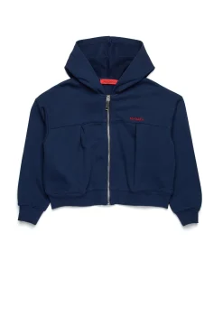 Sweatshirts | Activewear>MAX&Co. Full-zip sweatshirt with logo bluette