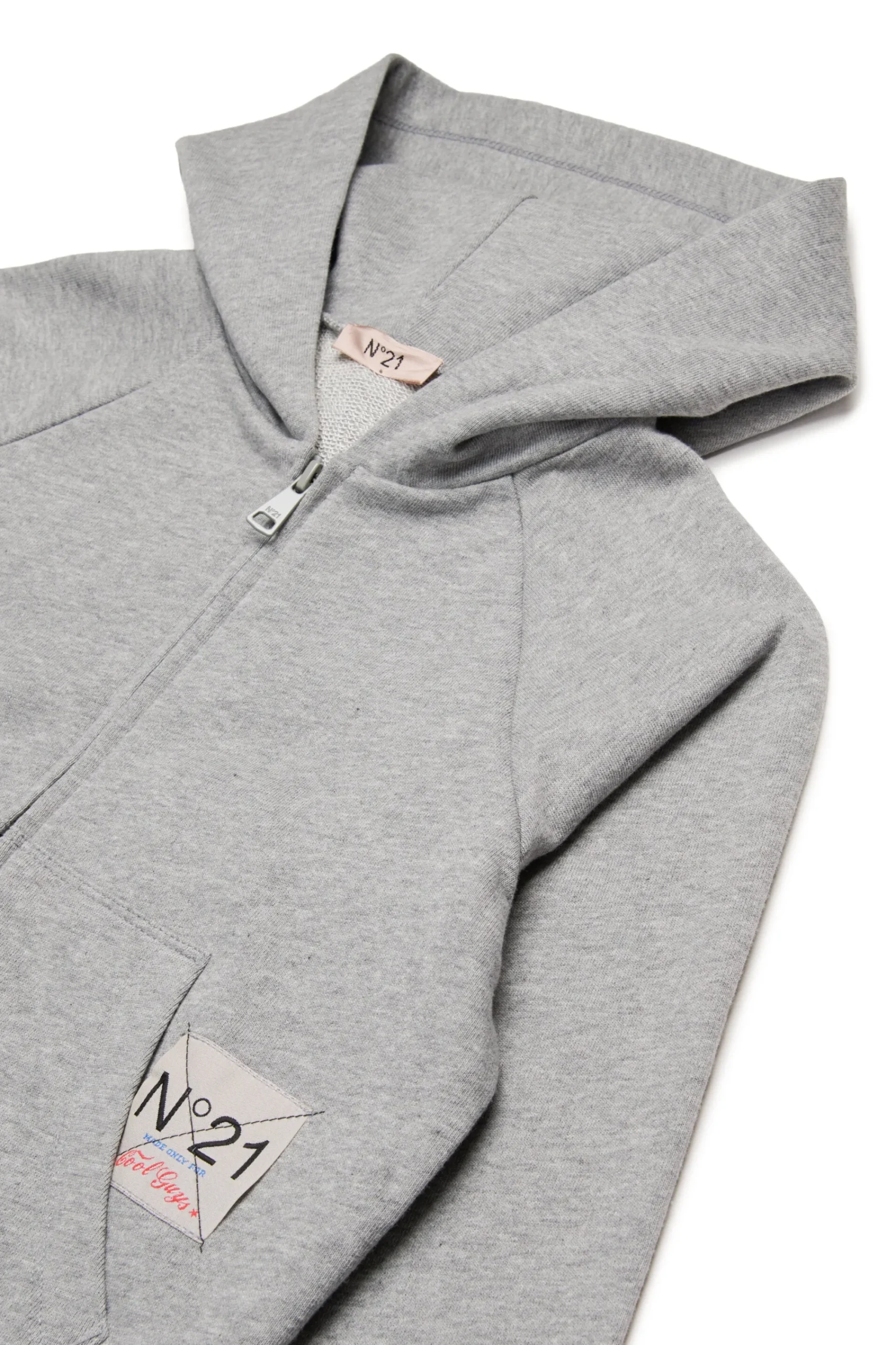 Sweatshirts>N°21 Full-zip sweatshirt with sequin Palm grey melange