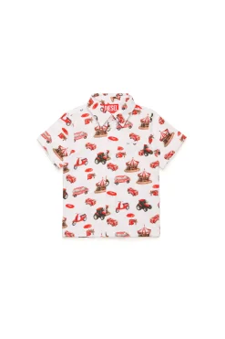 Shirts | Swimwear>DIESEL Funny Campaign allover bowling shirt white