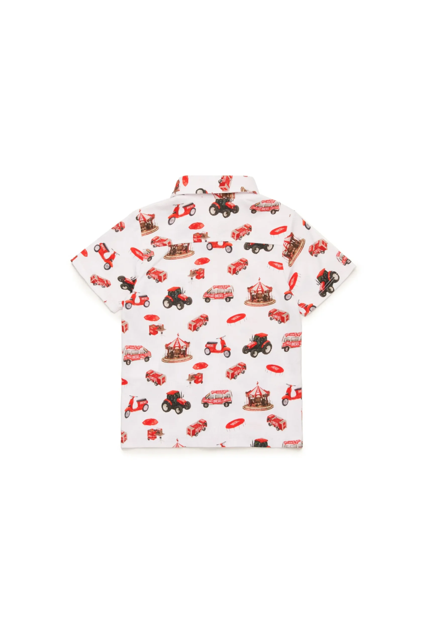 Shirts | Swimwear>DIESEL Funny Campaign allover bowling shirt white
