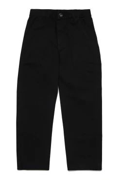 Pants>DIESEL Gabardine chino pants black