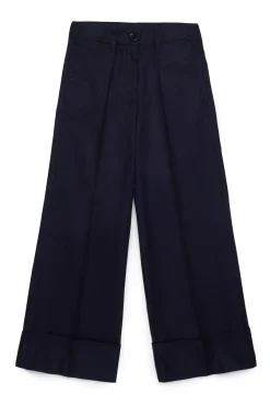 Pants | Party Looks>MARNI Gabardine chino pants with pleats blue navy