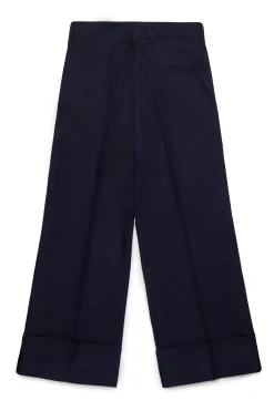 Pants | Party Looks>MARNI Gabardine chino pants with pleats blue navy