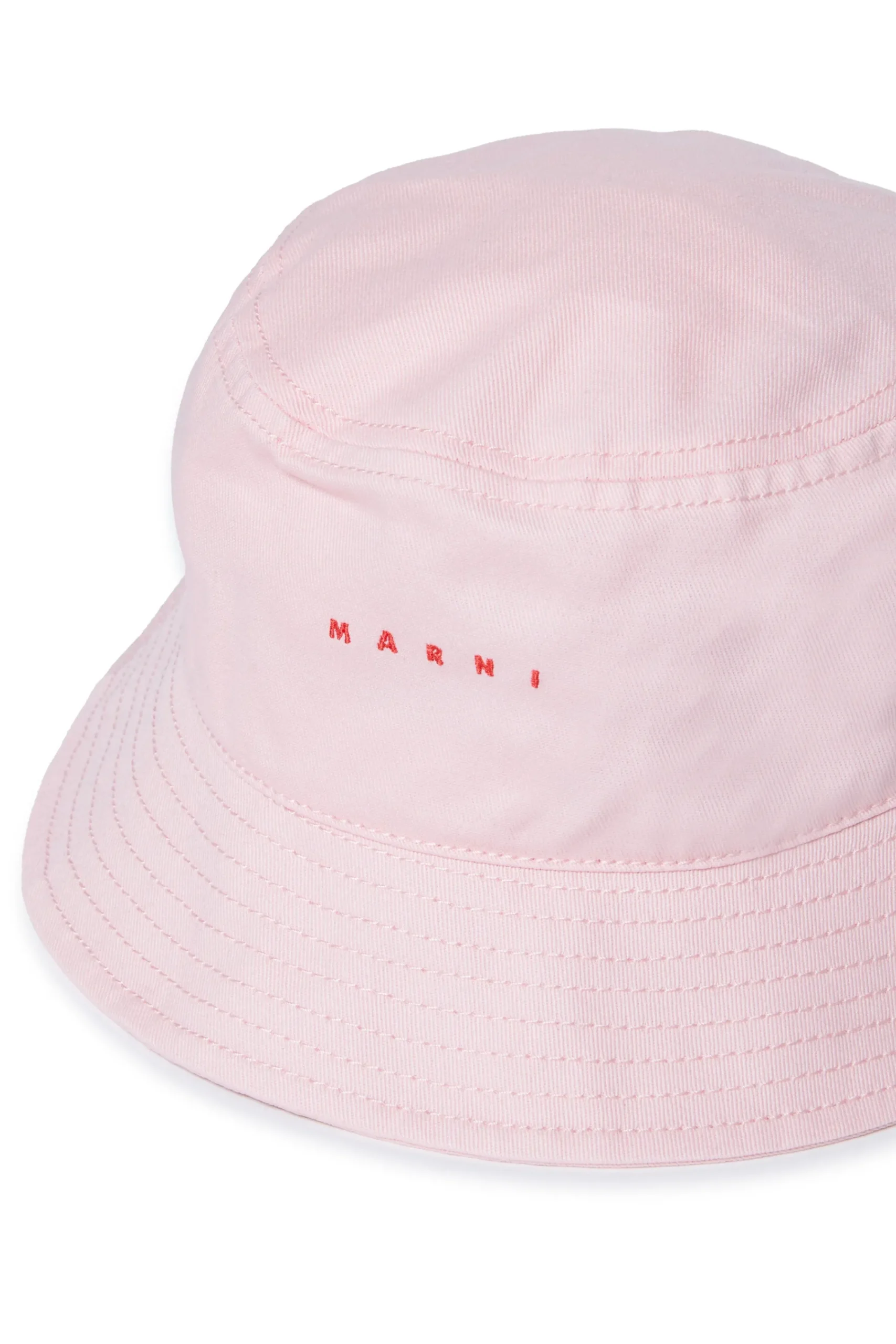 Hats And Caps | Logomania>MARNI Gabardine fisherman hat branded with logo light pink