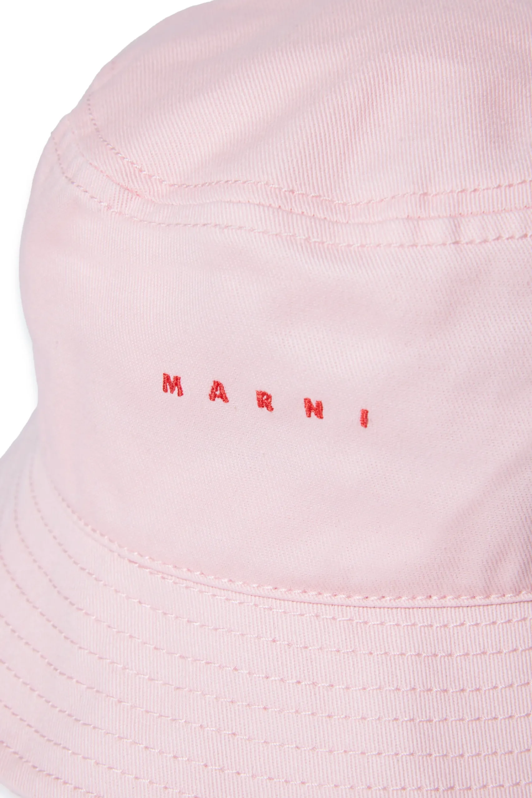Hats And Caps | Logomania>MARNI Gabardine fisherman hat branded with logo light pink