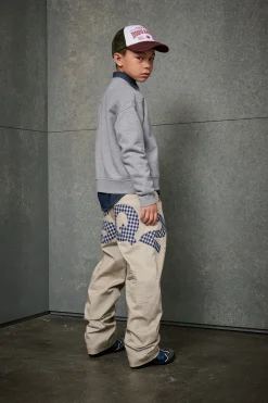 Logomania | Logomania>DSQUARED2 Gabardine pants with maxi logo medium gray