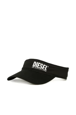 Hats And Caps | Swimwear>DIESEL Gabardine visor branded with institutional logo black