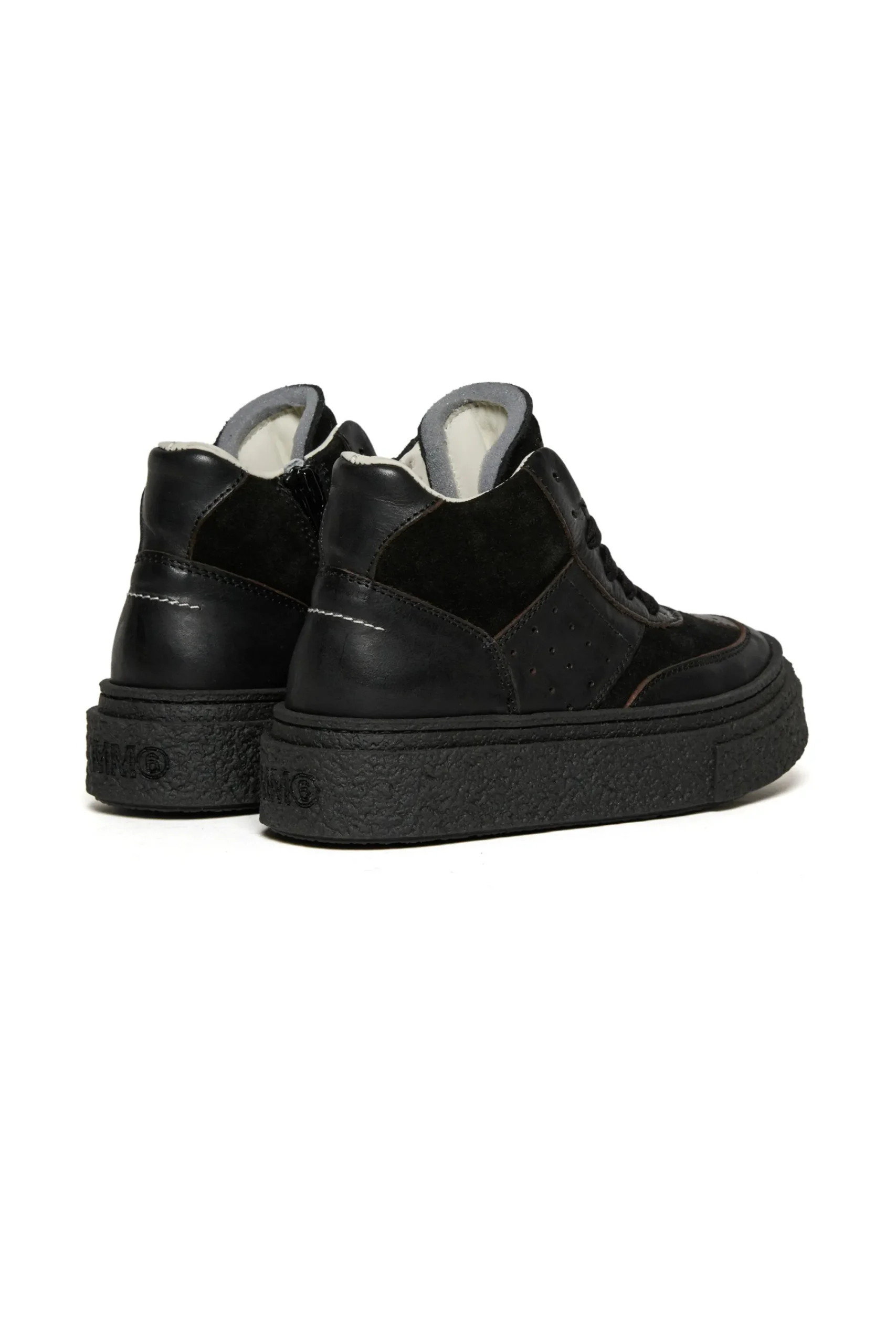 Sneakers | Sneakers>MM6 MAISON MARGIELA Gambetta leather midi trainers black