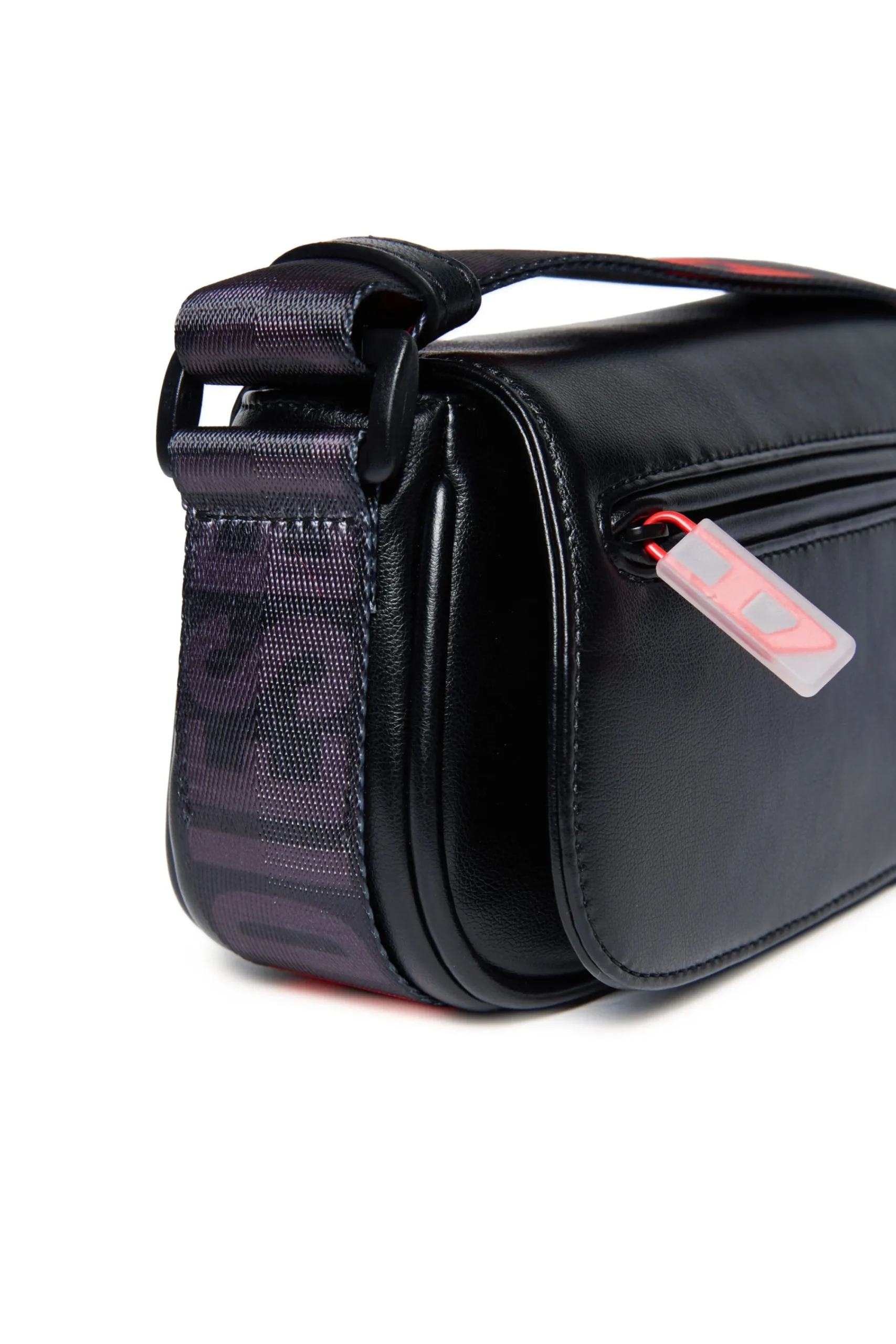 Bags And Backpacks>DIESEL Glossy coated fabric crossbody bag black