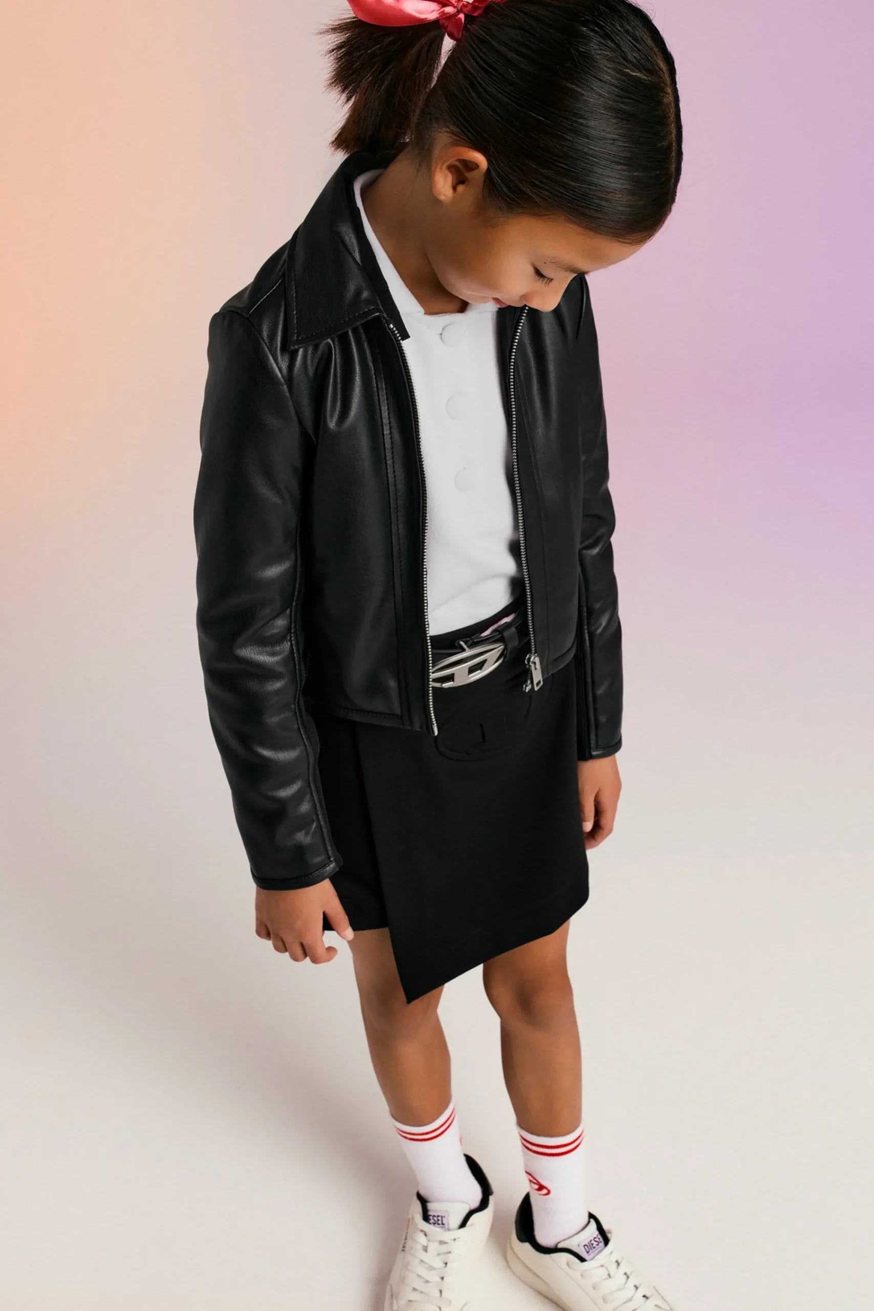 Jackets And Padded Jackets>DIESEL Glossy coated fabric jacket black