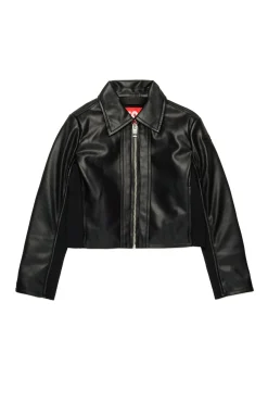 Jackets And Padded Jackets>DIESEL Glossy coated fabric jacket black