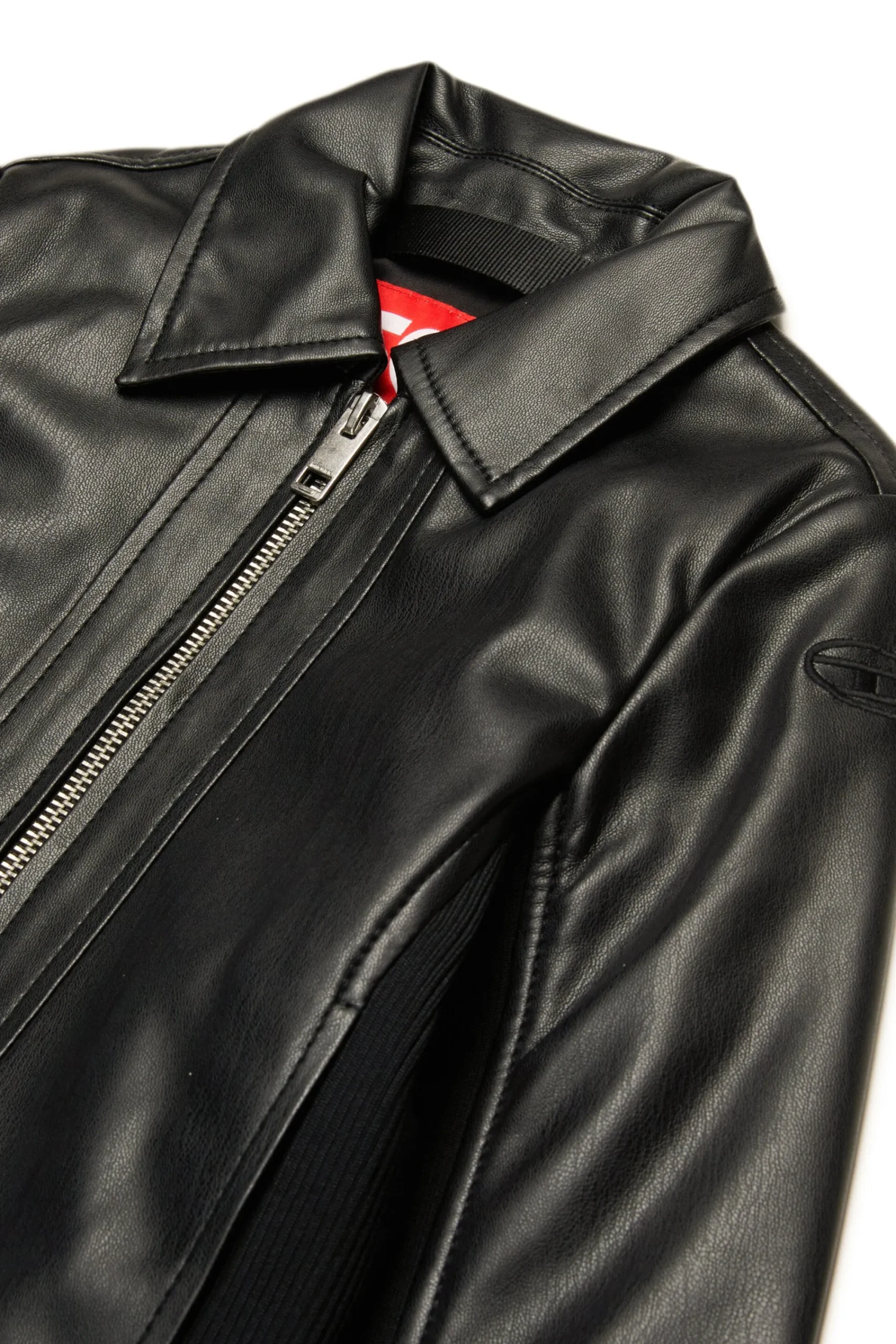 Jackets And Padded Jackets>DIESEL Glossy coated fabric jacket black