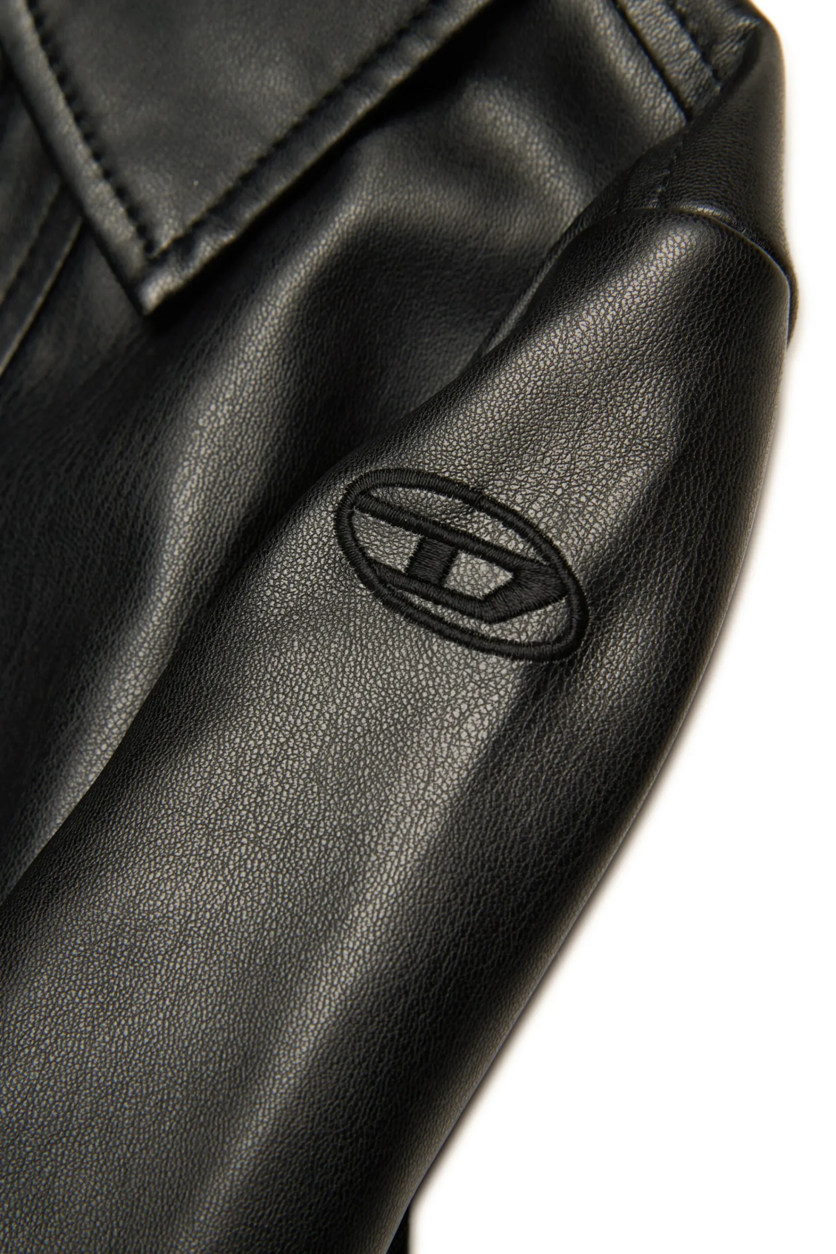 Jackets And Padded Jackets>DIESEL Glossy coated fabric jacket black