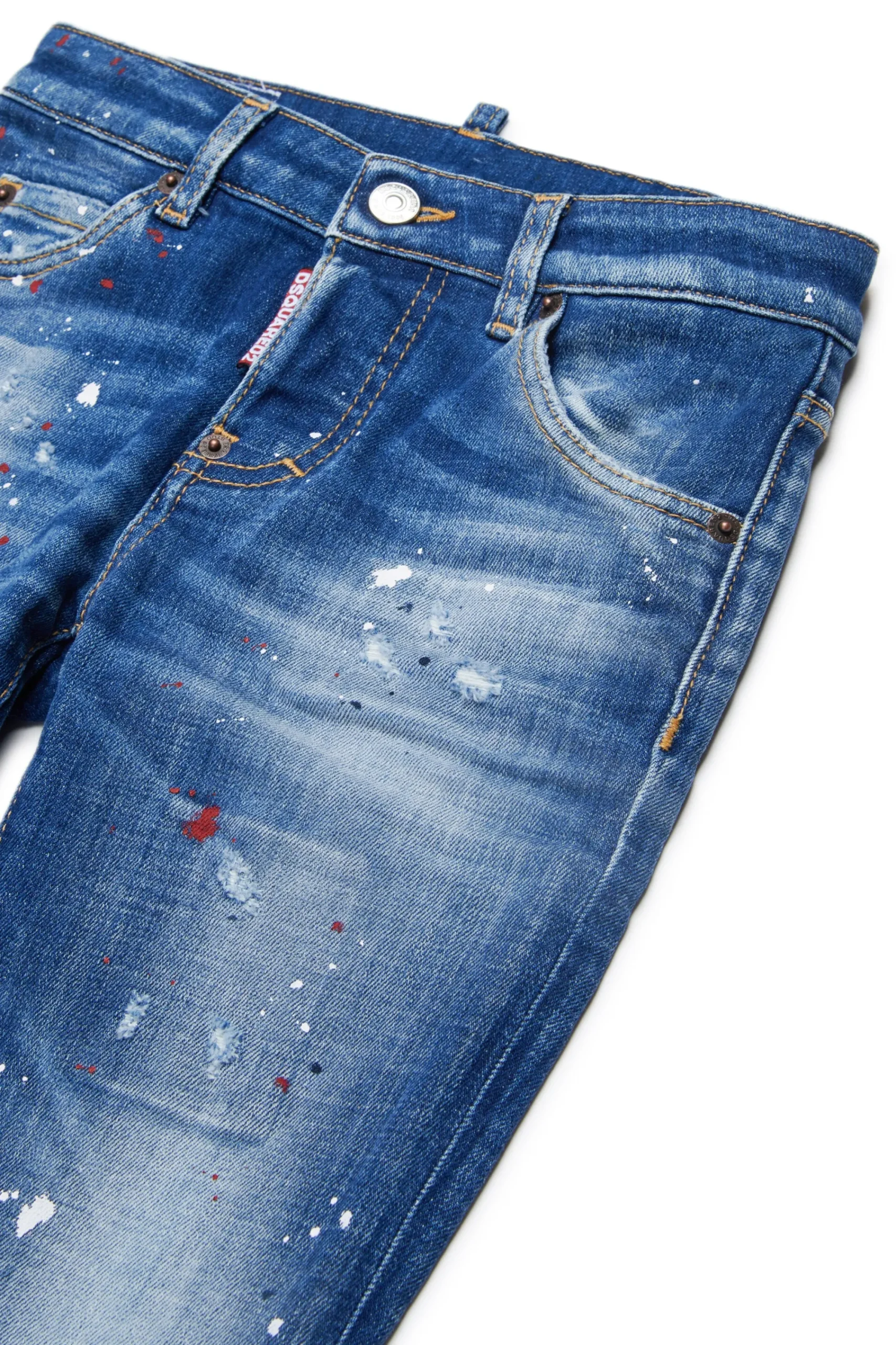 Jeans | Denim-Mania>DSQUARED2 Gradient straight jeans with stains - Cool Girl blue denim
