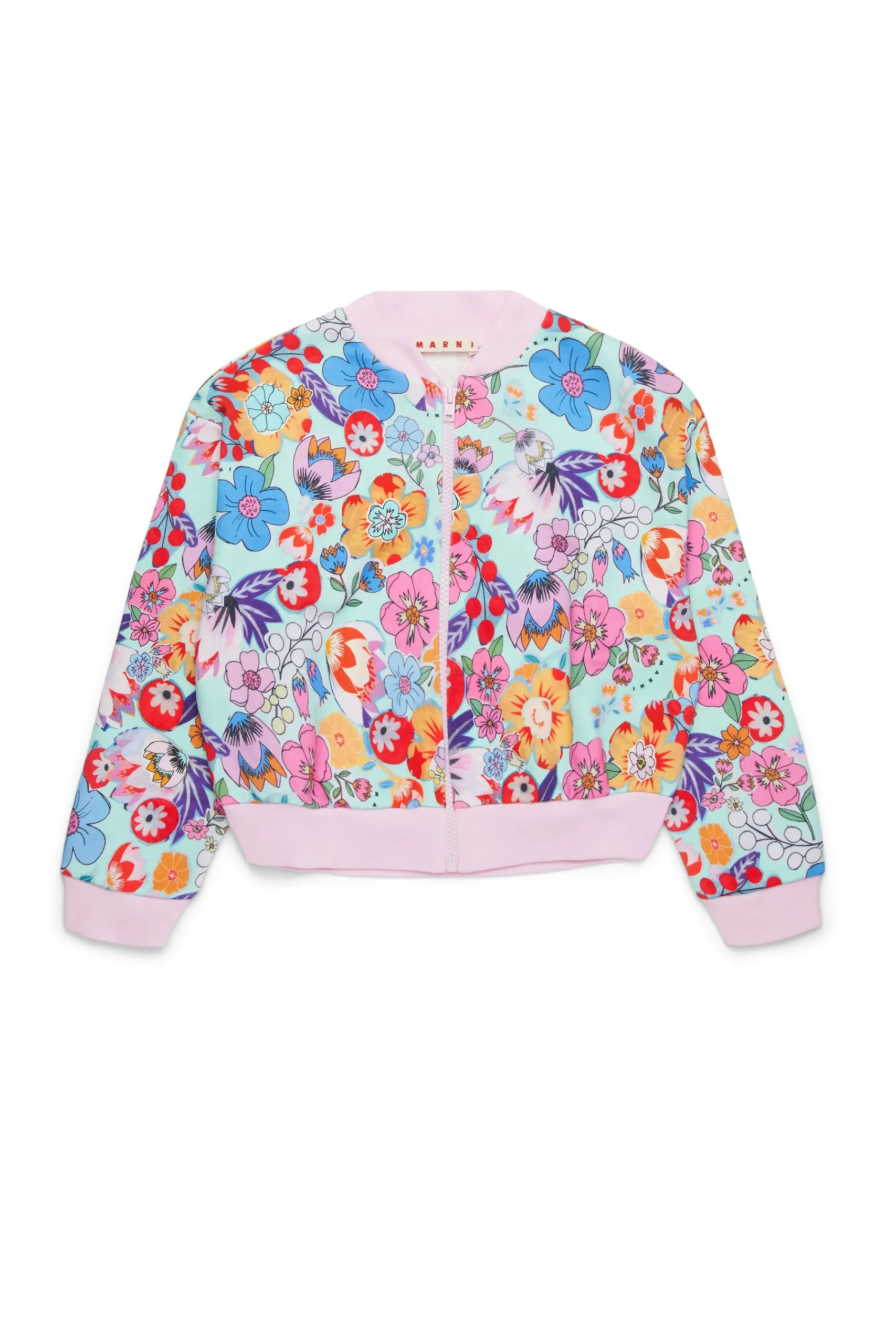 Sweatshirts>MARNI Holiday allover bomber-style sweatshirt placid blue