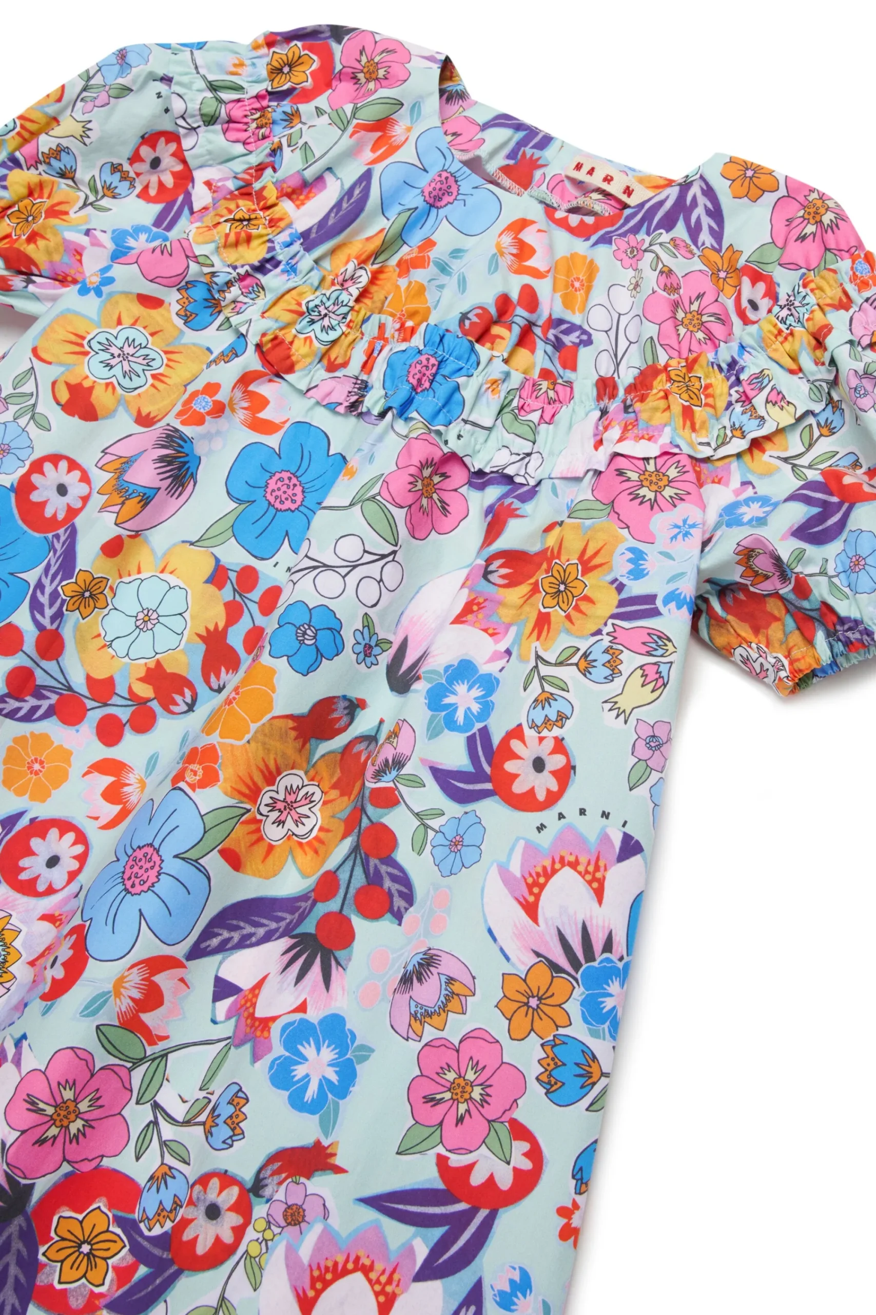 Dresses>MARNI Holiday allover poplin dress placid blue