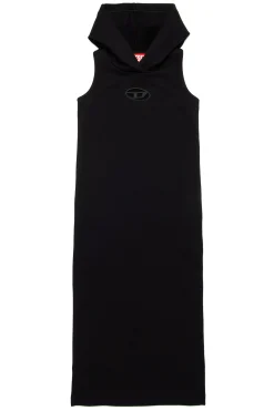 Dresses | Oval D By Diesel>DIESEL Hooded fleece long dress black