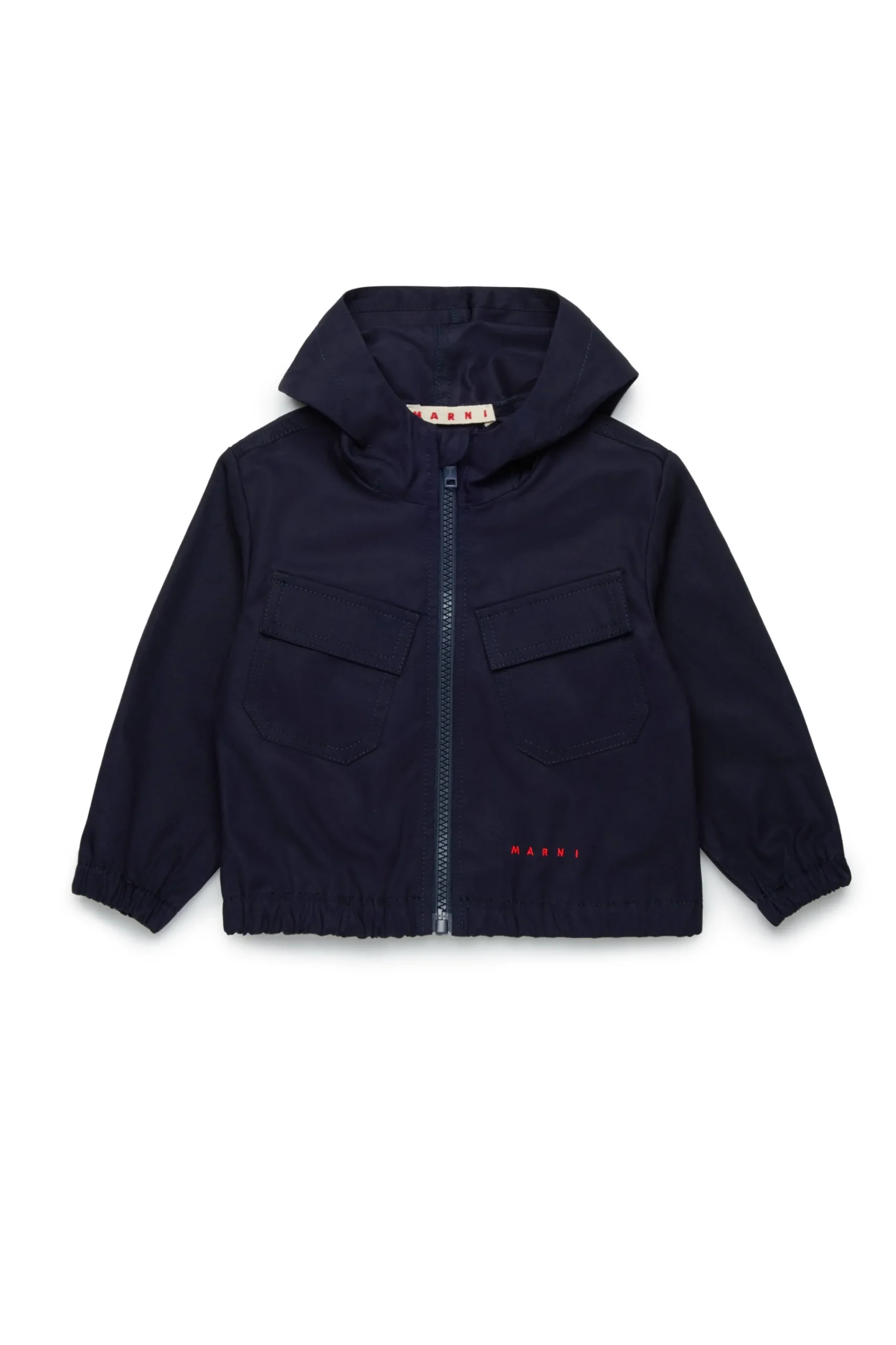 Jackets And Padded Jackets>MARNI Hooded gabardine jacket blue navy