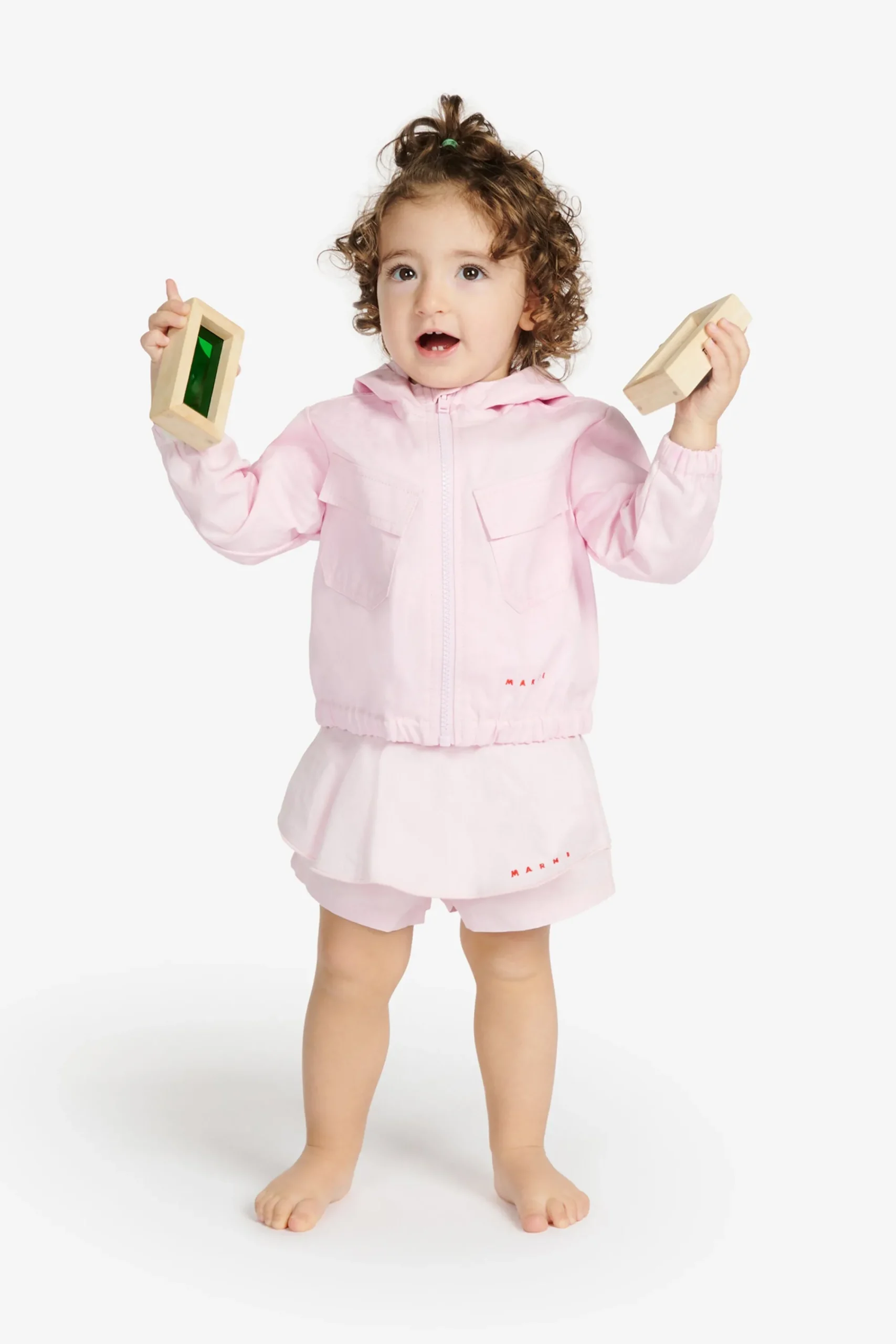 Jackets And Padded Jackets>MARNI Hooded gabardine jacket light pink