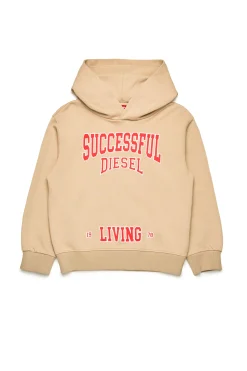 Activewear | Activewear>DIESEL Hooded sweatshirt with college graphics beige