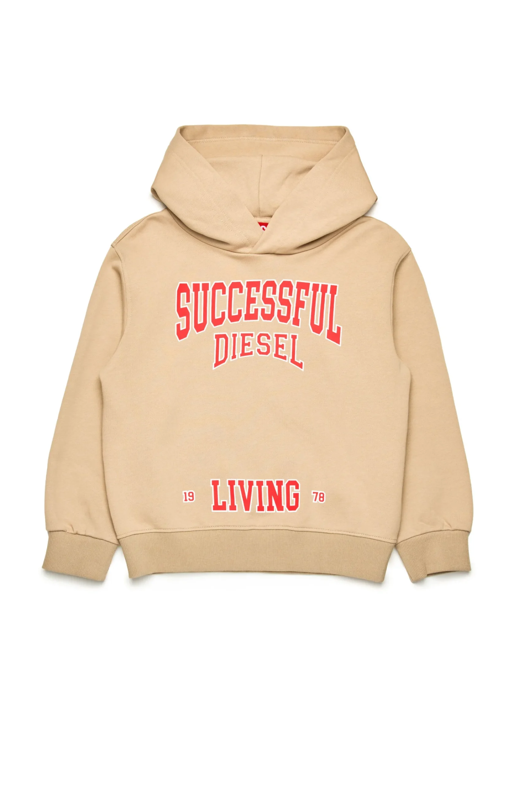 Activewear | Activewear>DIESEL Hooded sweatshirt with college graphics beige