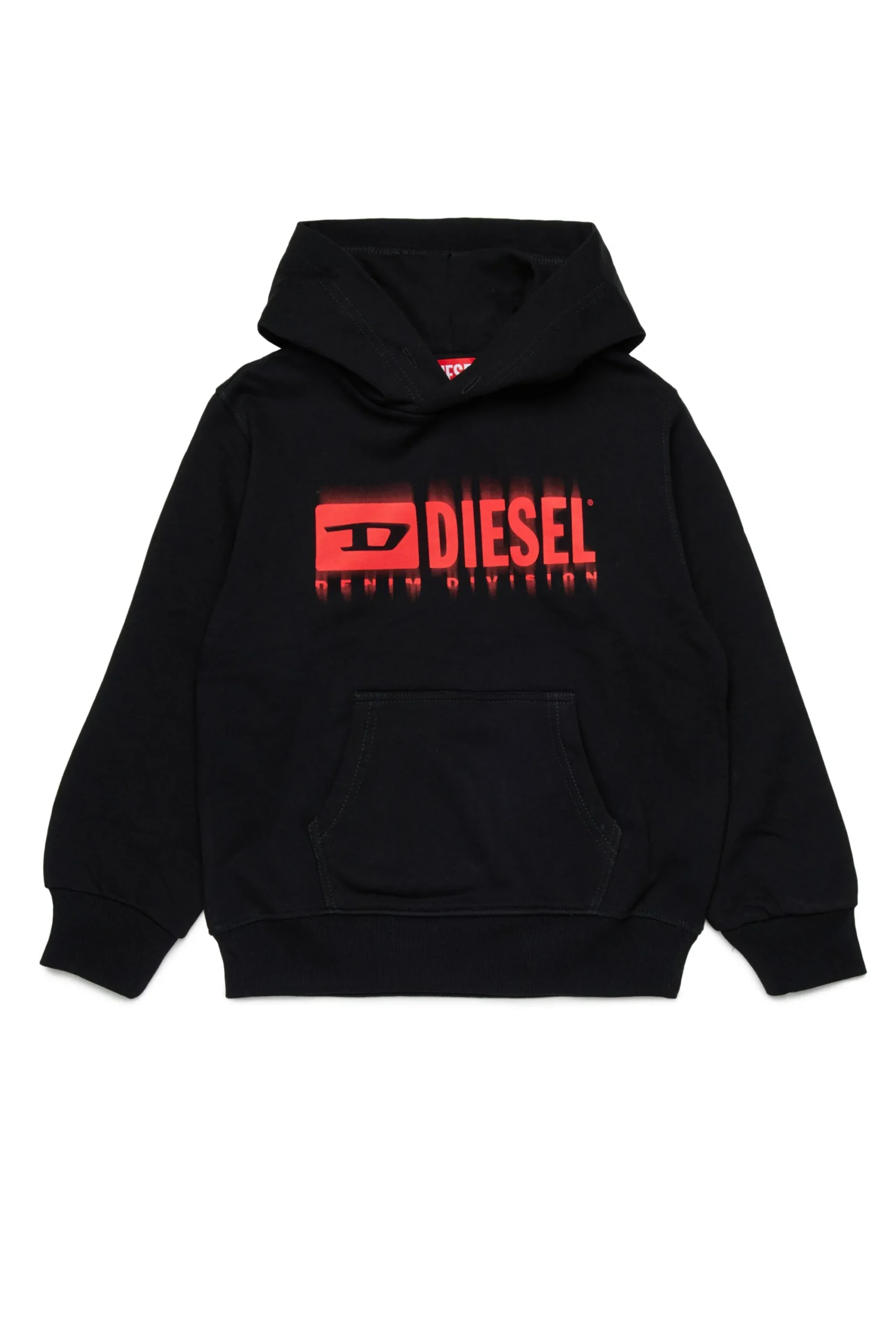 Logomania | Logomania>DIESEL Hooded sweatshirt with degradé logo red