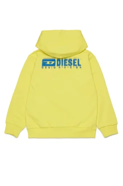 Activewear | Activewear>DIESEL Hooded sweatshirt with degradé logo canary yellow