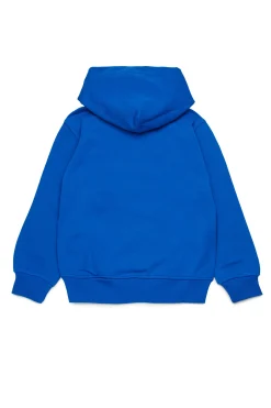 Activewear | Activewear>DIESEL Hooded sweatshirt with degradé logo bright bluette