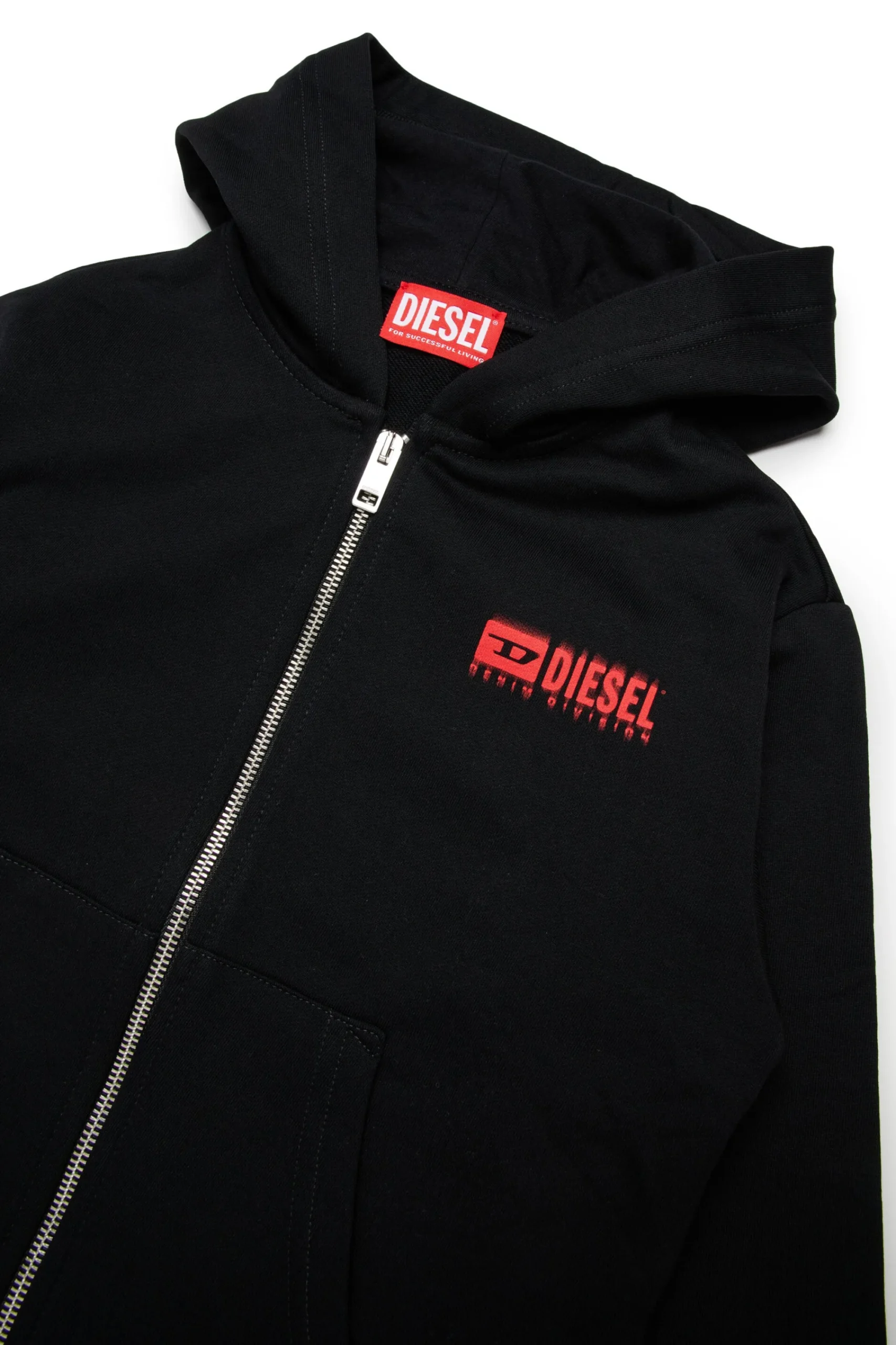 Activewear | Activewear>DIESEL Hooded sweatshirt with degradé logo red