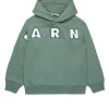 Sweatshirts | Sweatshirts>MARNI Hooded sweatshirt with embroidered logo smoke green